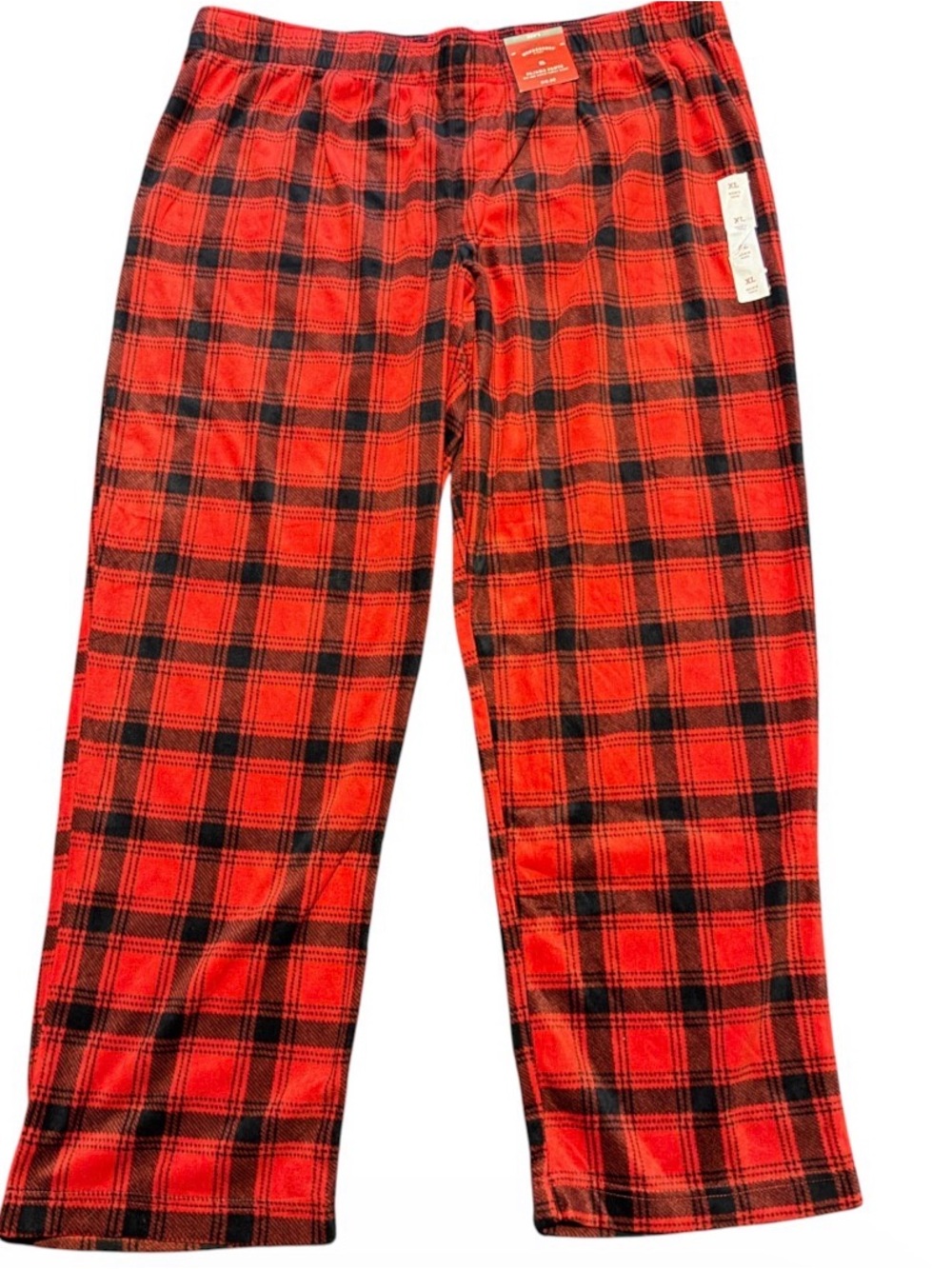 Wondershop Men’s XL Fleece Pajama Pants Red Black Buffalo Plaid NWT